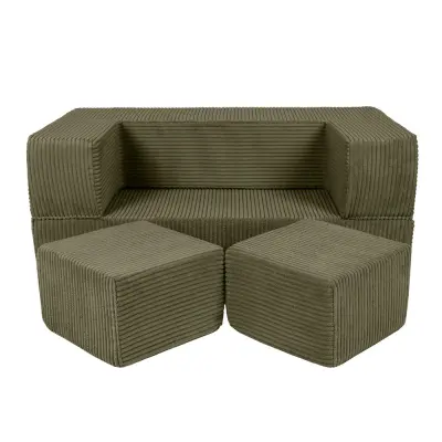 Otroški kavč Aesthetic Cube Sofa - popoln za otroško sobo, Aesthetic, Kaki