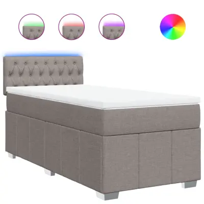 Box spring postelja - Vzmetna postelja z vzmetnico taupe 80x200 cm blago SL4756