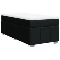 Box spring postelja - Vzmetna postelja z vzmetnico črna 100x200 cm blago SL5038