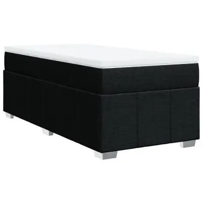Box spring postelja - Vzmetna postelja z vzmetnico črna 100x200 cm blago SL5038