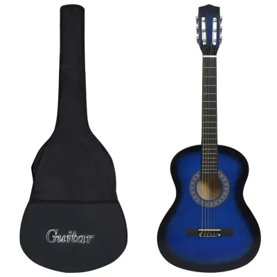 Klasična kitara za začetnike z torbo modra 3/4 36'' - Kitara s torbo