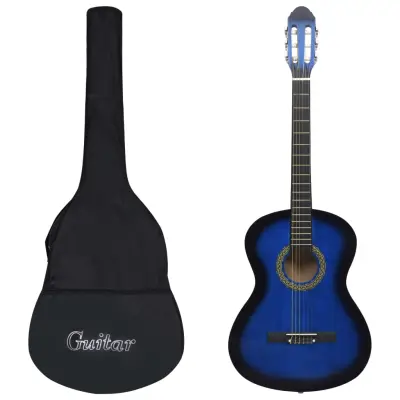 Klasična kitara za začetnike 12-delni set modra 4/4 39'' - Set kitare
