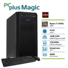 PCPLUS Magic Ryzen 7 5700G 16GB 1TB namizni računalnik + tipkovnica + miška