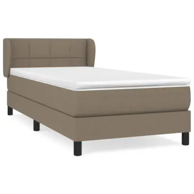Box spring postelja - Vzmetna postelja z vzmetnico taupe 90x190 cm blago SL1185