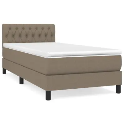 Box spring postelja - Vzmetna postelja z vzmetnico taupe 90x190 cm blago SL364