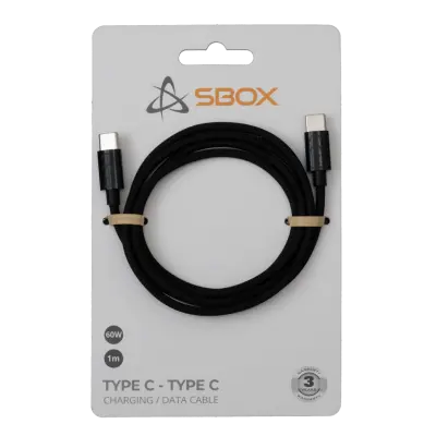 KABEL SBOX USB TIP C -> USB TIP CM/M 1M Črn - 60W