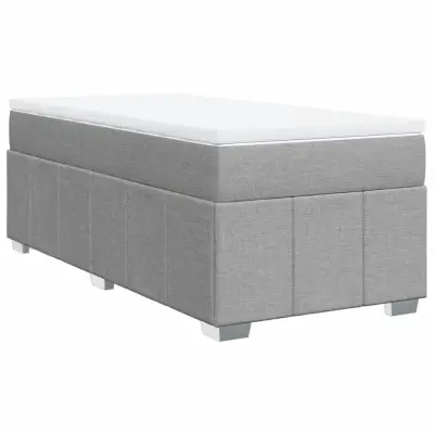 Box spring postelja - Vzmetna postelja z vzmetnico svetlo siva 90x190 cm blago SL17664