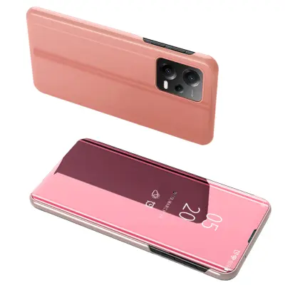 Sijajna preklopna torbica za Xiaomi Redmi Note 12 5G / Poco X5 Pro 5G Clear View Case roza