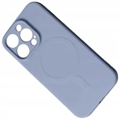SILICONE CASE ETUI OBUDOWA Z MAGSAFE DO IPHONE 14 PLUS SZARONIEBIESKIE