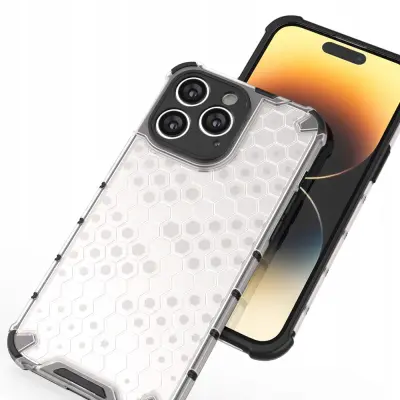 HONEYCOMB ETUI CASE OBUDOWA POKROWIEC FUTERAŁ DO IPHONE 14PRO PRZEZROCZYSTE