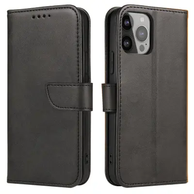 Ovitek s preklopom in denarnico za Xiaomi Redmi 12 Magnet Case, črn