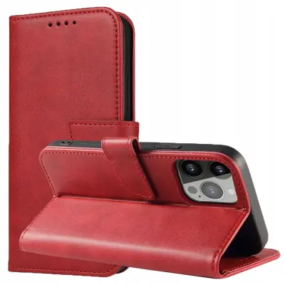 MAGNET CASE ETUI CASE OBUDOWA Z KLAPKĄ DO IPHONE 15 PRO MAX CZERWONE