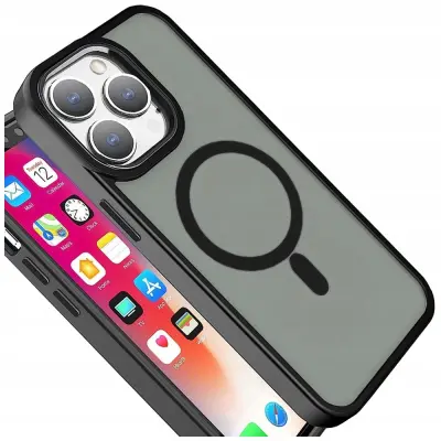 COLOR MATTE CASE ETUI OBUDOWA POKROWIEC Z MAGSAFE DO IPHONE 15 PRO CZARNE