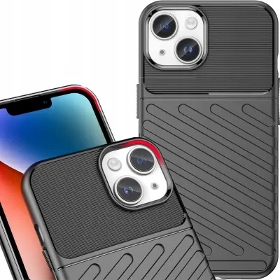 THUNDER OVITEK OVITEK OHIŠJE ZADNJI OVITEK ZA IPHONE 14 ČRN