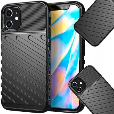 OVITEK THUNDER OVITEK OHIŠJE ZADNJI OVITEK ZA IPHONE 12 MINI ČRN