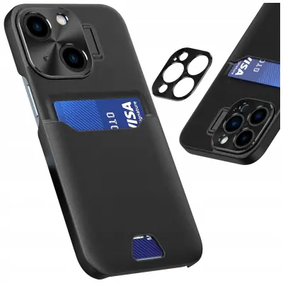 USNJEN OVITEK STOJALO OVITEK OVITEK OHIŠJE ZA IPHONE 14 PLUS ČRN