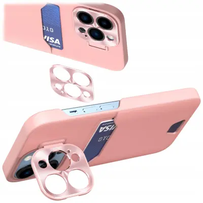 USNJEN OVITEK STOJALO OVITEK OVITEK OHIŠJE ZA IPHONE 14 PRO ROZA