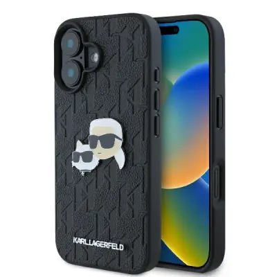 OVITEK KARL LAGERFELD MONOGRAM KARL & CHOUPETTE ZA IPHONE 16 PLUS ČRN