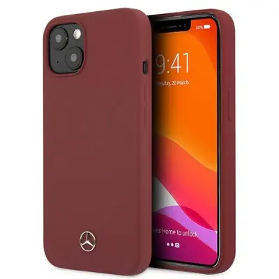 MERCEDES HARDCASE SILIKONSKI OVITEK LINE ZA IPHONE 13 MINI 5,4 INČA RDEČ