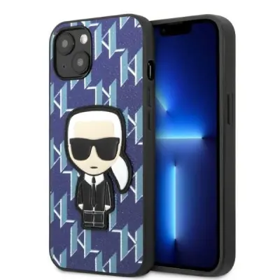 KARL LAGERFELD MONOGRAM OVITEK IKONIK PATCH CASE ZA IPHONE 13 MODRA
