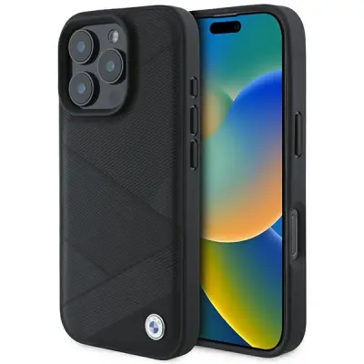 USNJEN OVITEK CROSSING LINES S PODPISOM BMW ZA IPHONE 16 PRO ČRN