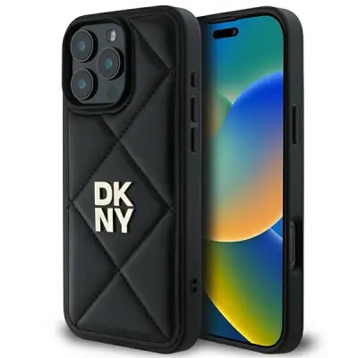 DKNY PREŠIT OVITEK STACK LOGO ZA IPHONE 16 PRO MAX ČRN