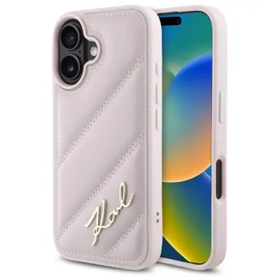 PREŠIT OVITEK SIGNATURE KARL LAGERFELD ZA IPHONE 16 OVITEK ROZA
