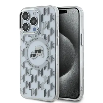 ETUI KARL LAGERFELD IML MONOGRAM KARL & CHOUPETTE HEAD MAGSAFE NA IPHONE 15 PRO MAX - PRZEZROCZYSTE
