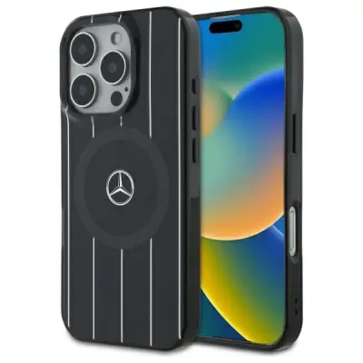 MERCEDES OVITEK MB DVOSLOJNI PREČRTANI ZA MAGSAFE ZA IPHONE 16 PRO ČRN