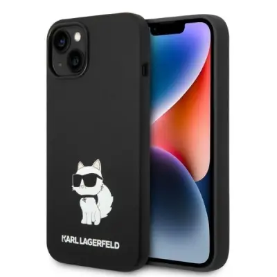 SILIKONSKI OVITEK CHOUPETTE KARL LAGERFELD ZA IPHONE 14 PLUS ČRN