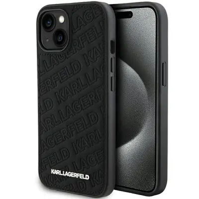 OVITEK PREŠIT K VZOREC KARL LAGERFELD ZA IPHONE 15 ČRN OVITEK