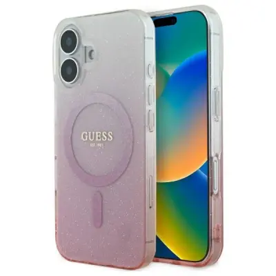 GUESS IML GLITER GRADIENT OVITEK ZA MAGSAFE OVITEK ZA IPHONE 16 PLUS ROZA