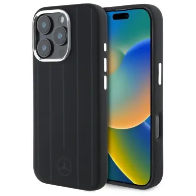 SILIKONSKI OVITEK MERCEDES HARDCASE ZA IPHONE 16 PRO 6.3'' ZA MAGSAFE ČRN