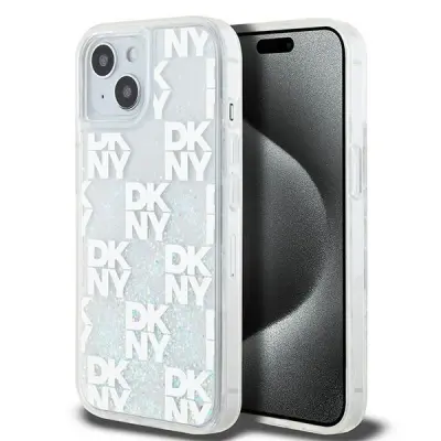 OVITEK DKNY LIQUID GLITTER MULTILOGO CASE OVITEK ZA IPHONE 15 14 13 BEL