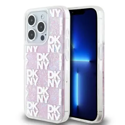 ETUI DKNY LIQUID GLITTER MULTILOGO ZA IPHONE 15 PRO ROZA OVITEK