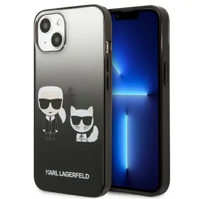 KARL LAGERFELD KLHCP13STGKCK IPHONE 13 MINI 5,4 HARDCASE CZARNY/BLACK GRADIENT IKONIK KARL & CHOUPETTE