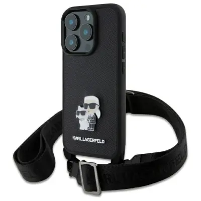 OVITEK KARL LAGERFELD SAFFIANO KARL&CHOUPETTE ZA IPHONE 16 PRO ČRN