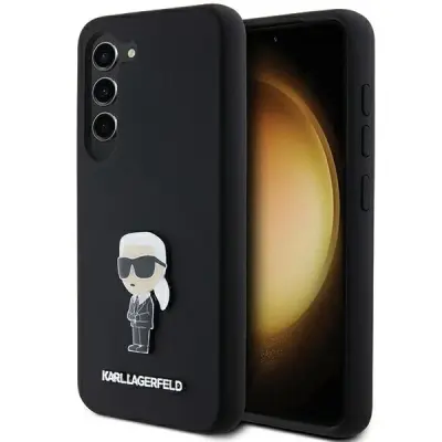KARL LAGERFELD OVITEK SILIKONSKI IKONIK KOVINSKI PIN ZA SAMSUNG GALAXY S24 ČRN
