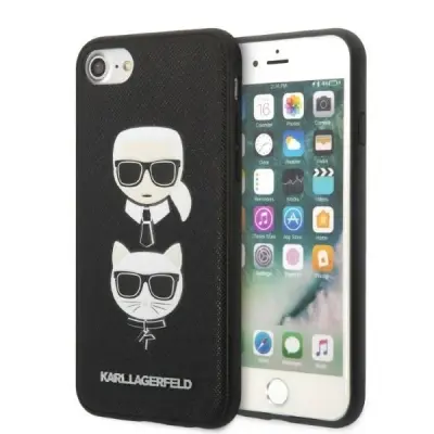 KARL LAGERFELD KLHCI8SAKICKCBK IPHONE 7/8 / SE 2020 / SE 2022 CZARNY/BLACK HARDCASE SAFFIANO KARL&CHOUPETTE HEAD