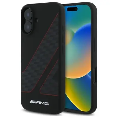 AMG VZOREC KARIRANE ZASTAVE ZA OVITEK MAGSAFE ZA IPHONE 16 ČRN