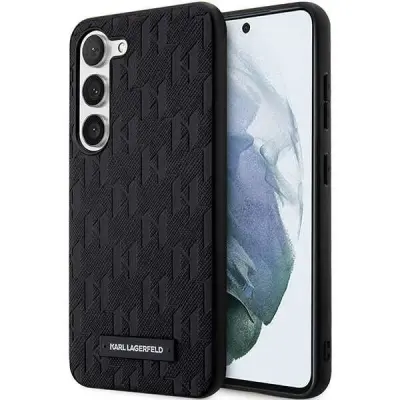 KARL LAGERFELD SAFFIANO MONO KOVINSKI LOGO OVITEK ZA SAMSUNG GALAXY S24+ ČRN