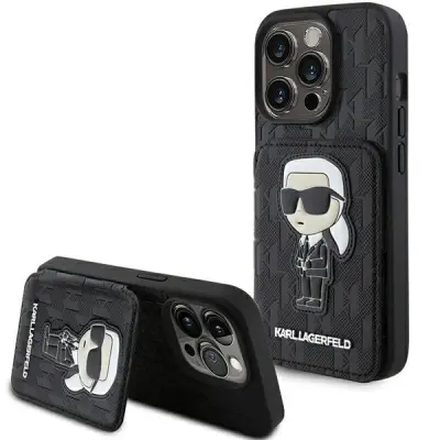 KARL LAGERFELD SAFFIANO OVITEK OVITEK ZA IPHONE 15 PRO ČRNA