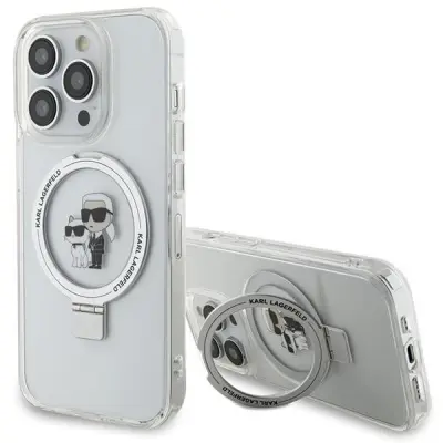 KARL LAGERFELD STOJALO ZA PRSTANE MAGSAFE OVITEK ZA IPHONE 14 PRO MAX BELA