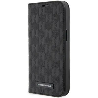 ETUI KARL LAGERFELD SAFFIANO MONOGRAM NA IPHONE 14 PRO - CZARNE