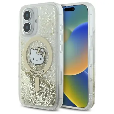 OVITEK HELLO KITTY LIQUID GLITTER FEVER ZA MAGSAFE ZA IPHONE 16 ZLAT