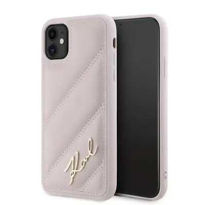PREŠIT OVITEK KARL LAGERFELD DIAGONAL PREŠIT ZA IPHONE 11/XR ROZA