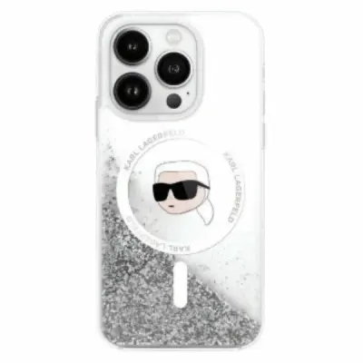 KARL LAGERFELD OVITEK Z TEKOČIMI BLEŠČICAMI KARL HEAD OVITEK ZA MAGSAFE ZA IPHONE 16 PRO