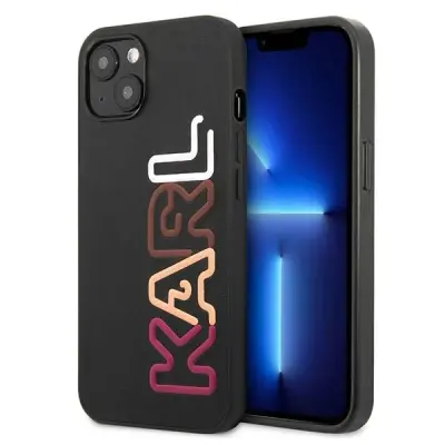 KARL LAGERFELD OVITEK OVITEK ZA IPHONE 13 ČRNO USNJENO