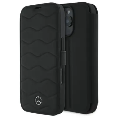 USNJENI OVITEK MERCEDES MB WAVES ZA IPHONE 16 PRO MAX ČRN
