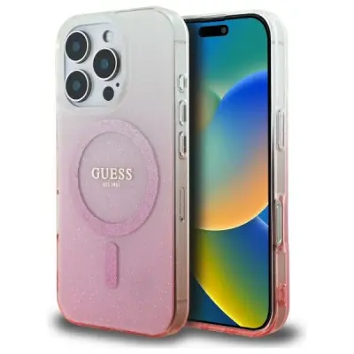 GUESS IML GLITER GRADIENT OVITEK ZA MAGSAFE OVITEK ZA IPHONE 16 PRO MAX ROZA